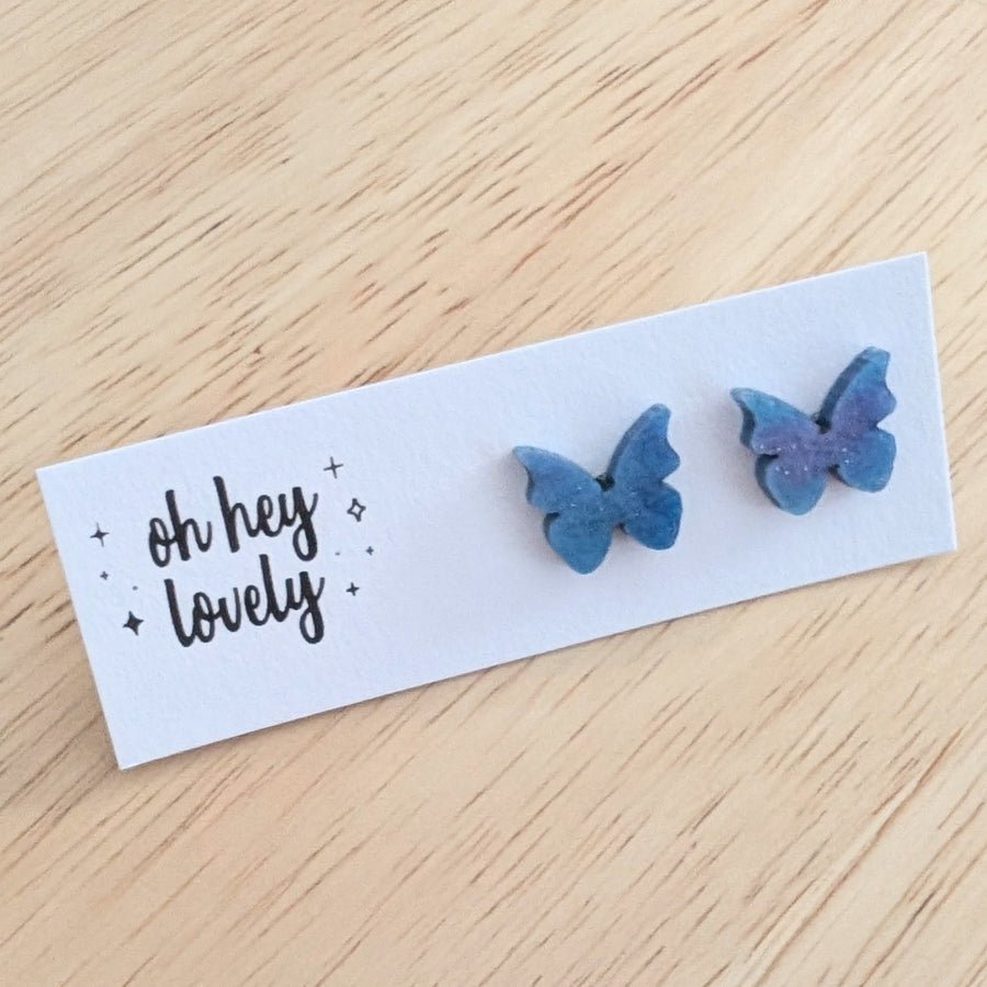 'Blue Butterfly' Mini Stud Earrings