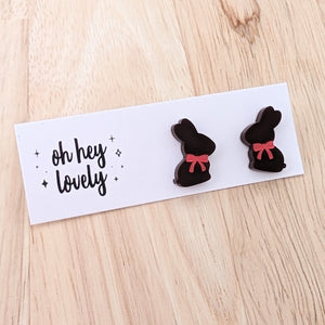 'Chocolate Bunny' Mini Stud Earrings