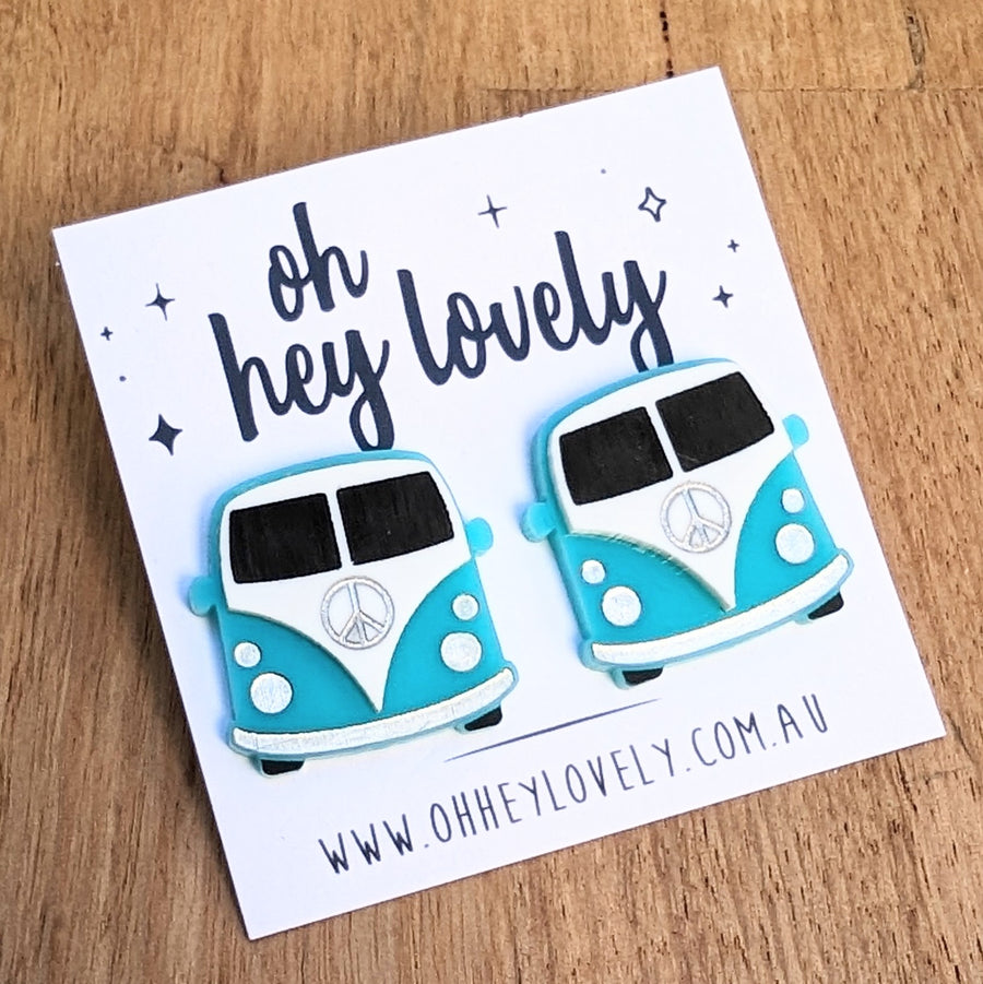 'Kombi - Teal' Statement Stud Earrings