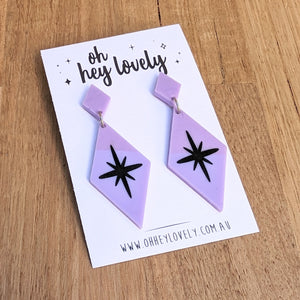 'Starburst - Purple' Dangle Earrings