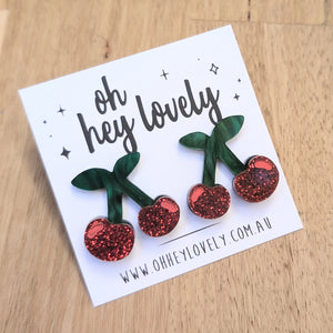 'Very Cherry' Statement Stud Earrings