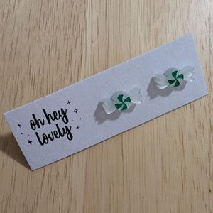 'Mint Lollies - Green' Mini Stud Earrings