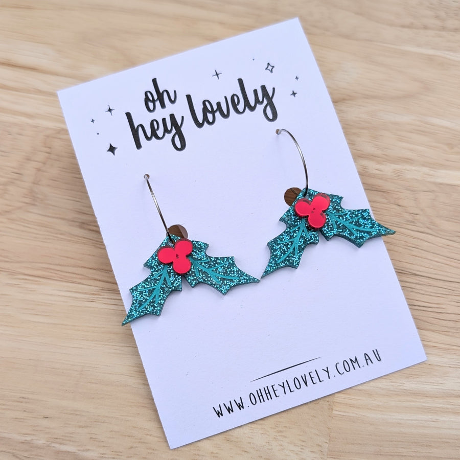 'Holly Hoops' Dangle Earrings